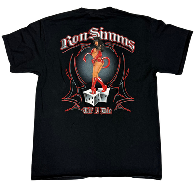 SIMMS Girl w/Dice Tee#175 -Black/White