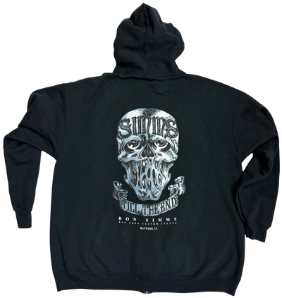 SIMMS Skull Zipper Hoodie -Black
