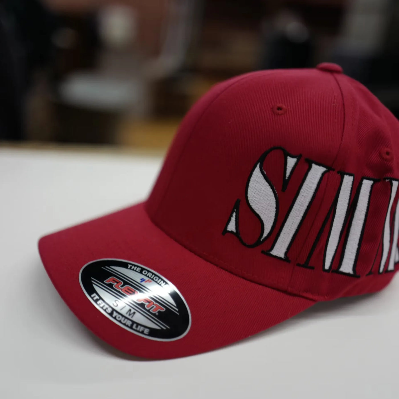 SIMMS Side Black/Grey Logo Hat -Red