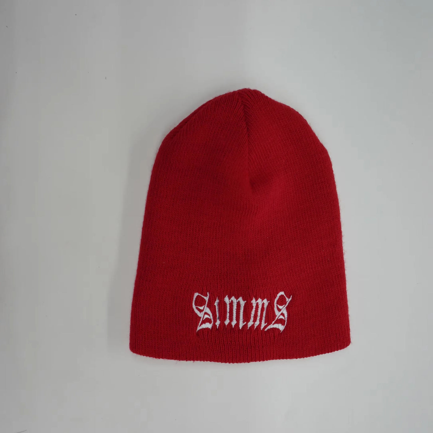 SIMMS Old English White Logo Beanie -Red