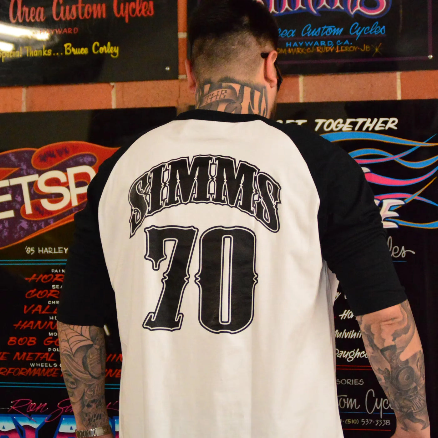 *SIMMS Baseball Skull Tee#800 -White