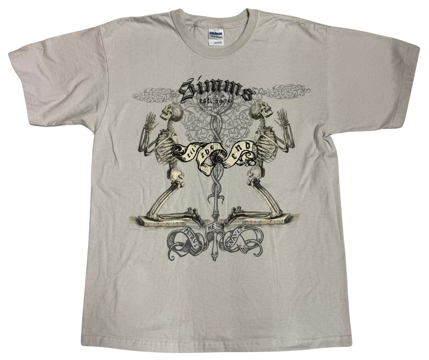 SIMMS Praying Skull Tee#511 -Beige/Green