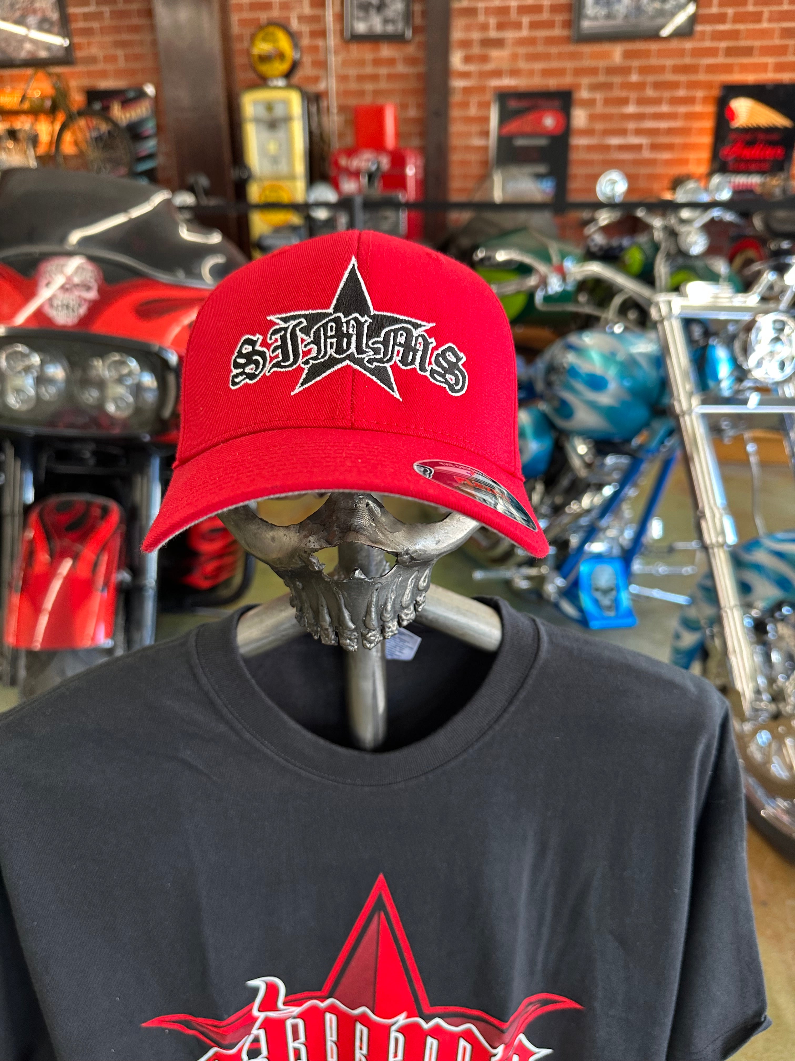 SIMMS Star TTE Black Logo -Red – Simms Custom Cycles
