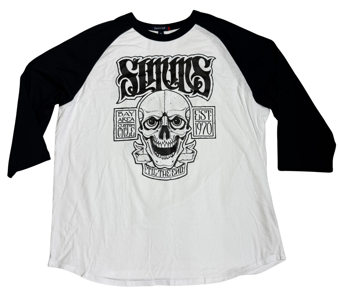 *SIMMS Baseball Skull Tee#800 -White