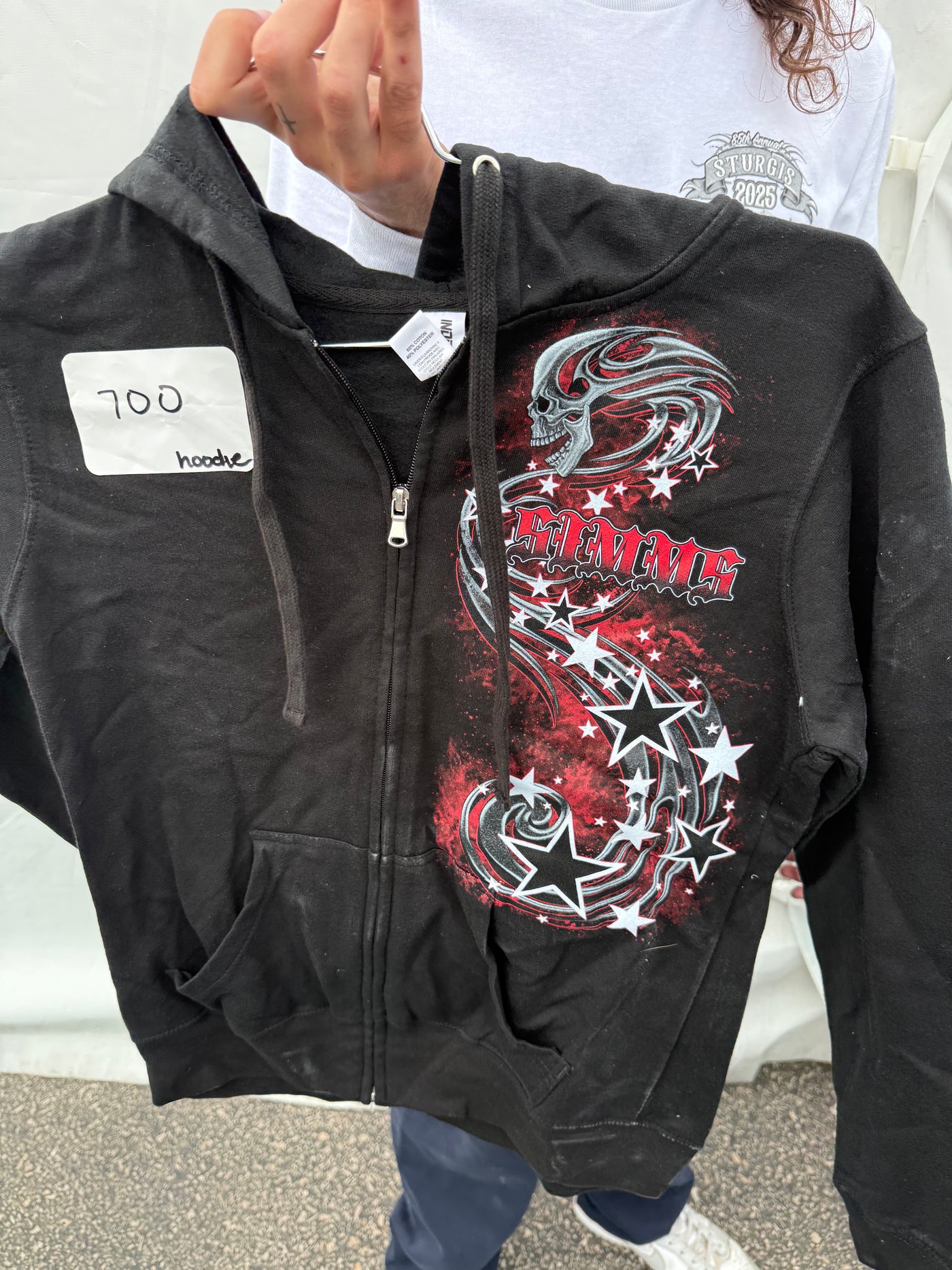 SIMMS Skull w/Stars Hoodie#700 Sturgis-Women -Black