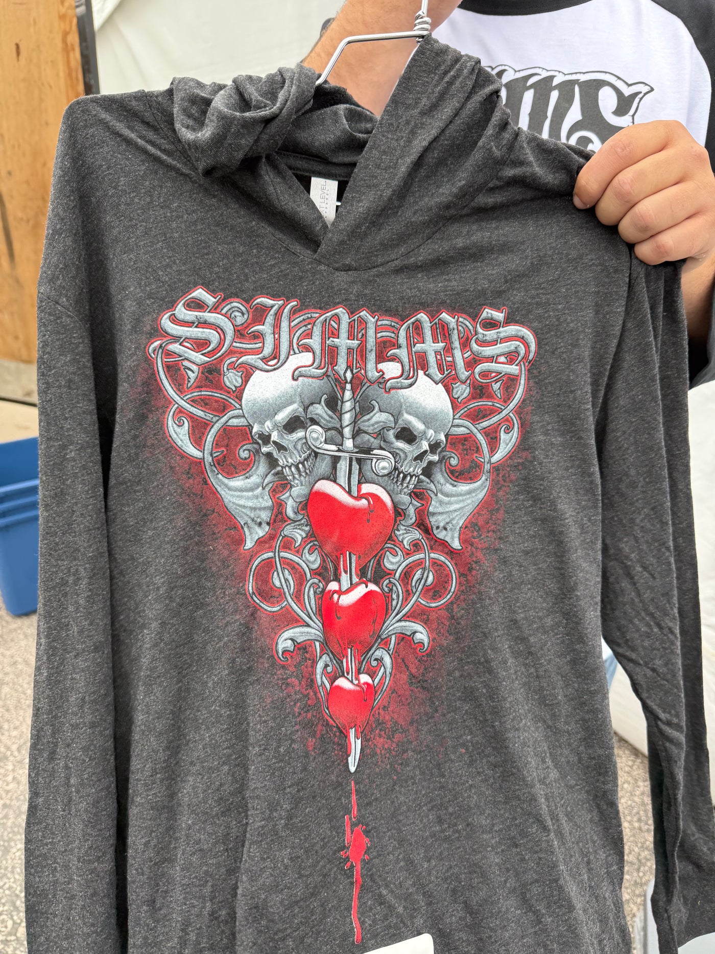 SIMMS Skull w/Vine Hoodie#701 Sturgis-Women -Grey