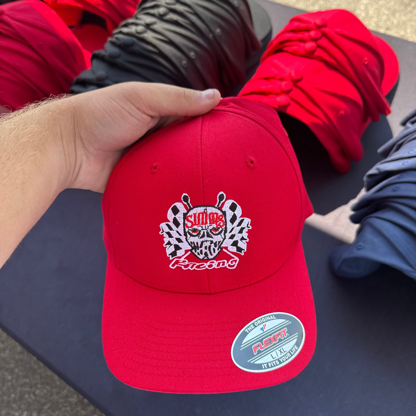 SIMMS Racing Skull Hat #023 Sturgis-Hat -Red