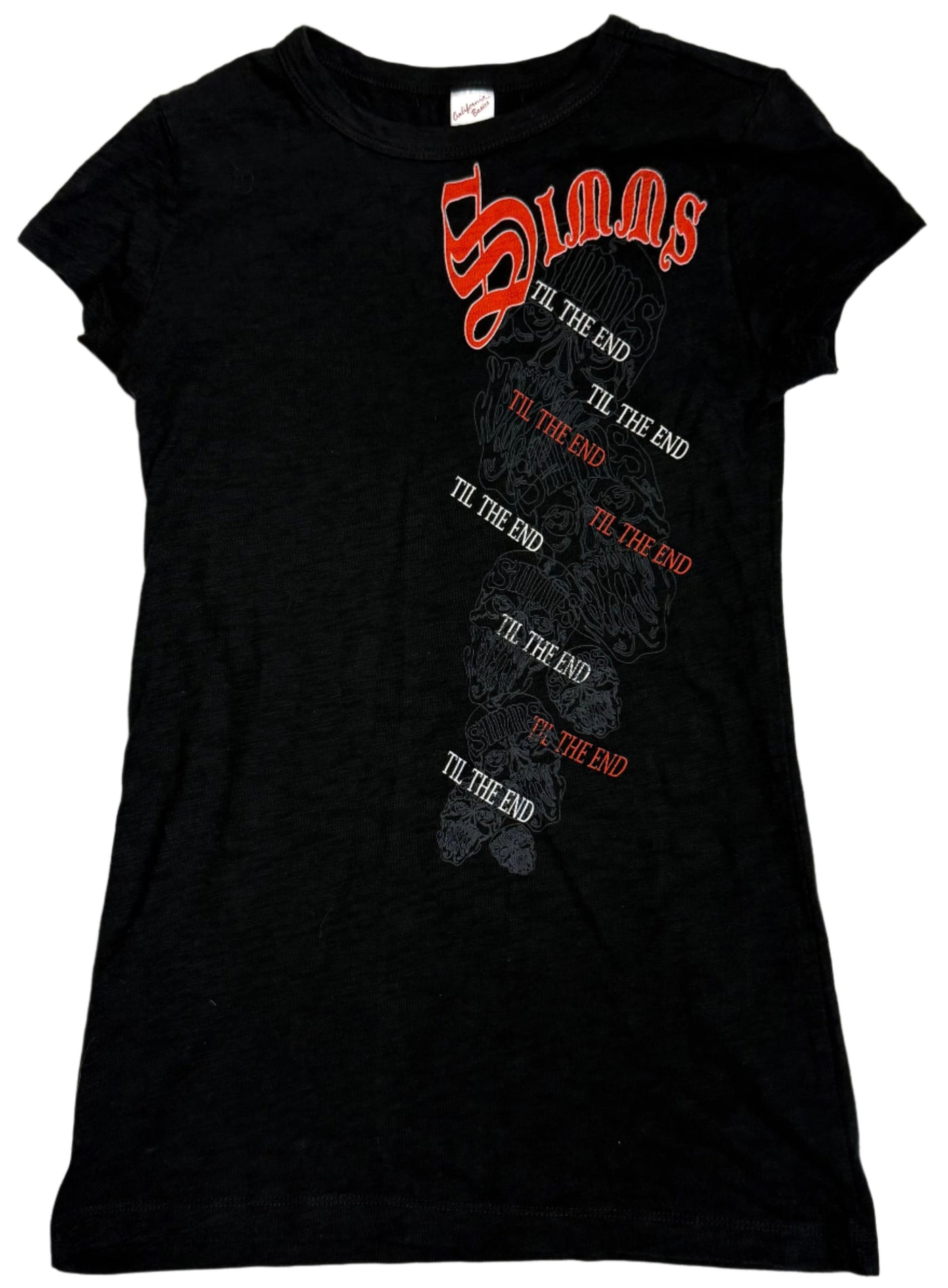 SIMMS Skull Down Front Tee#455 -Black\White