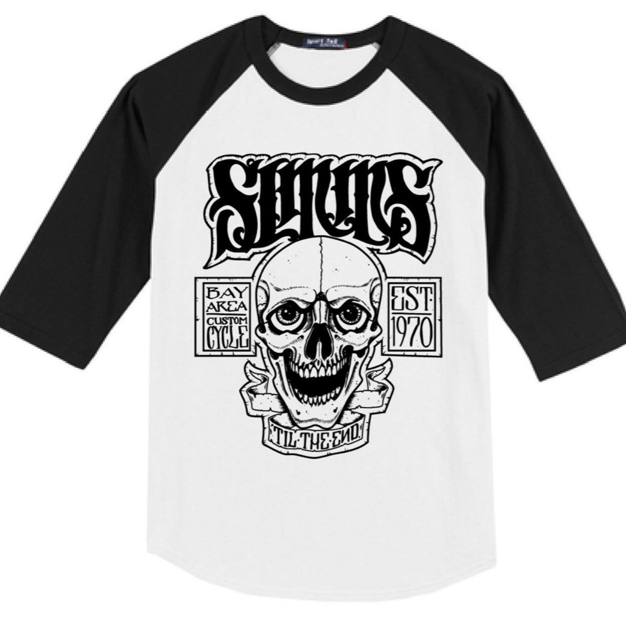 SIMMS Classic Skull/Simms 70 Tee#12741 Sturgis-Shirt J-White/Black